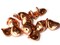 15 13mm Red Copper Saddle Beads - Vintage Copper Plated Plastic Potato Chip Beads